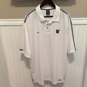 Nike Univ. of Washington White Polo Shirt with Purple Accents